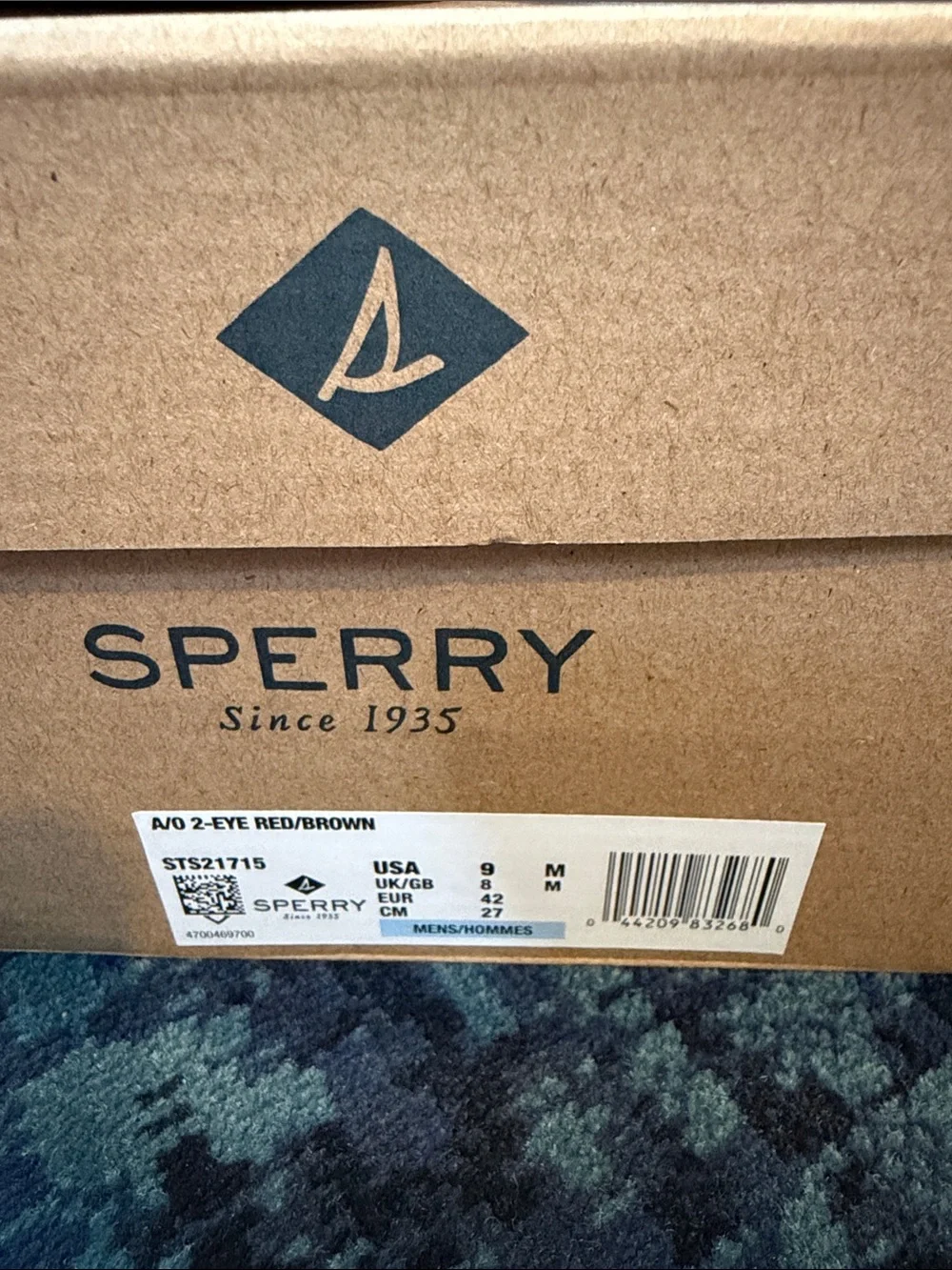 Sperry Red Leather Boat Shoes with Tan Trim